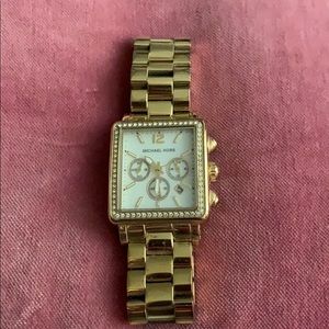 Square face gold Michael Kors Watch